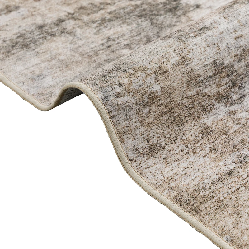 HOMCOM Vloerkleed van polyester, modern artistiek patroon, wasbaar, bruin