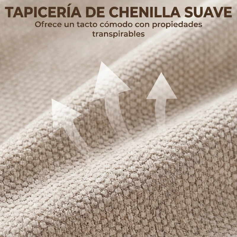 HOMCOM Silla de Escritorio Giratoria con Respaldo Alto Función Balanceo Altura Ajustable Reposabrazos Acolchados Ruedas Beige