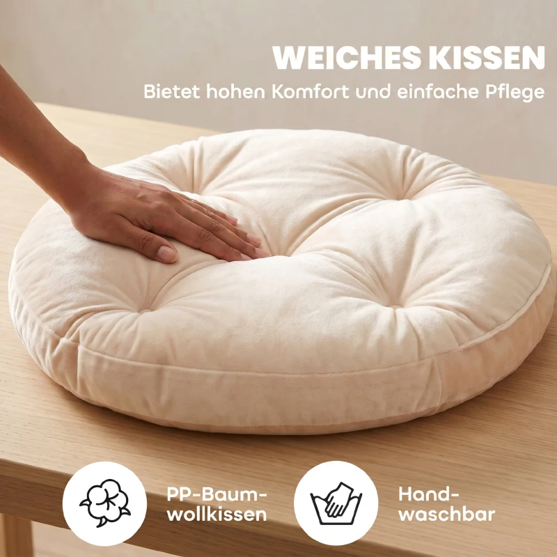 PawHut Rattan kattenmand met wasbaar kussen en speelbal, voor katten tot 10 kg, 45 x 41 x 75 cm, lichtbruin