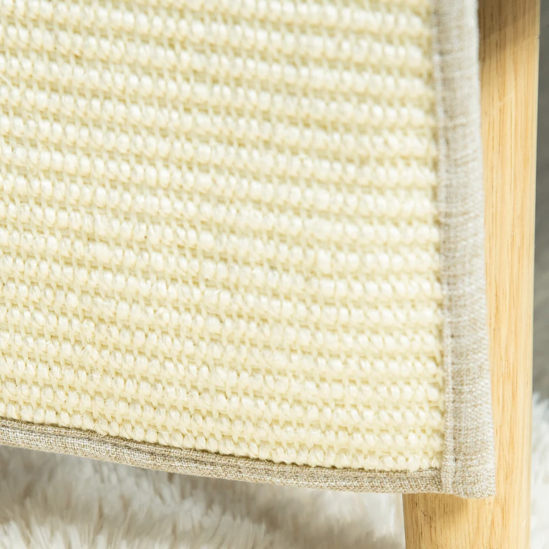 PawHut set van 2 kattenkrabmatten krasbescherming bank sisal krabtapijt voor kat fauteuil bank kattenkrabmat beige + grijs 130 x 45 x 0,3 cm