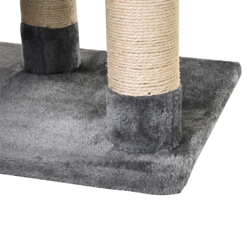 PawHut Torre para Gatos 154 cm con Plataformas Túnel Hamaca y Postes de Rascado de Sisal 60x40x154 cm Gris