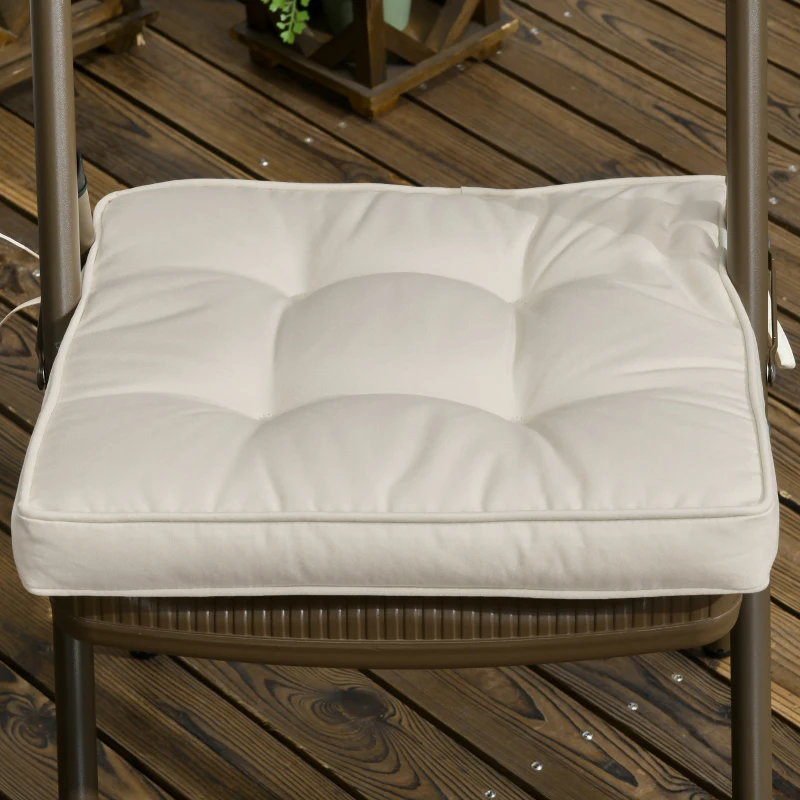 Outsunny Conjunto de Cojines para Sillas de Comedor y Jardín Impermeable con 2 Amarres de Fijación 42x42x5 cm Crema