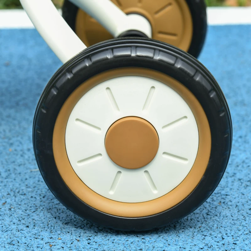 AIYAPLAY Triciclo para Niños de 2 a 5 Años Bicicleta Infantil con Asiento Ajustable Cesta Timbre y Pedales 70,5x53x58 cm Crema