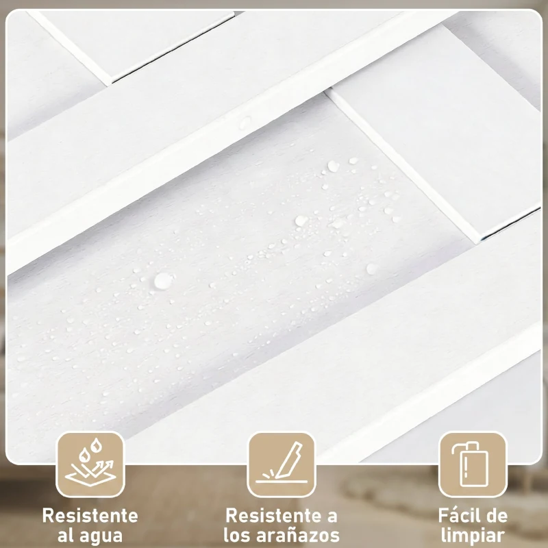 HOMCOM Puerta Corredera Plegable con Herrajes 91,4x213,4 cm con Rodillo Riel de Acero Guía de Suelo Manija Blanco