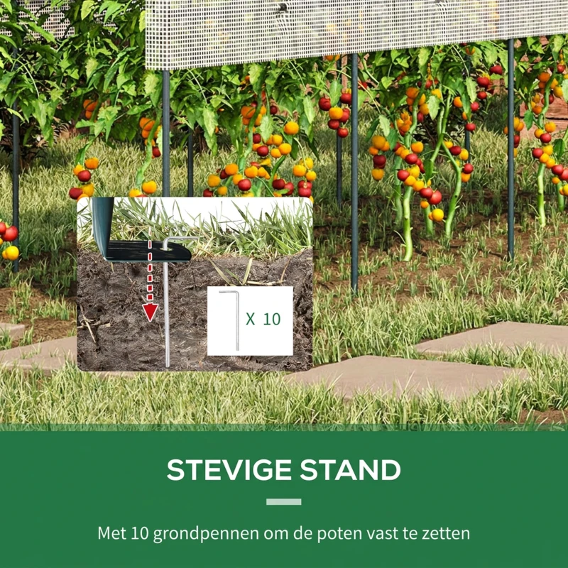 Outsunny Buitenzonnige tomatenkas, winddicht foliekas tomatenhuis staal(m-6)