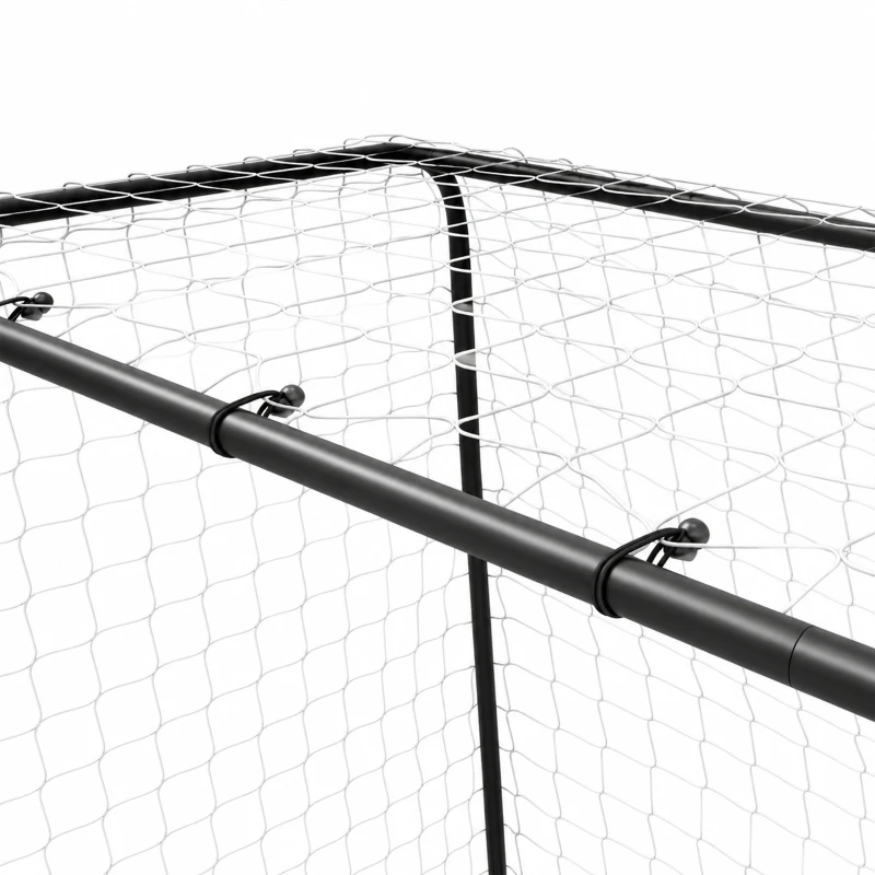 SPORTNOW Football Goal, 10 x 6.5ft Football Net with Ground Stakes and Metal Frame, Training Equipment for Indoor Outdoor Play