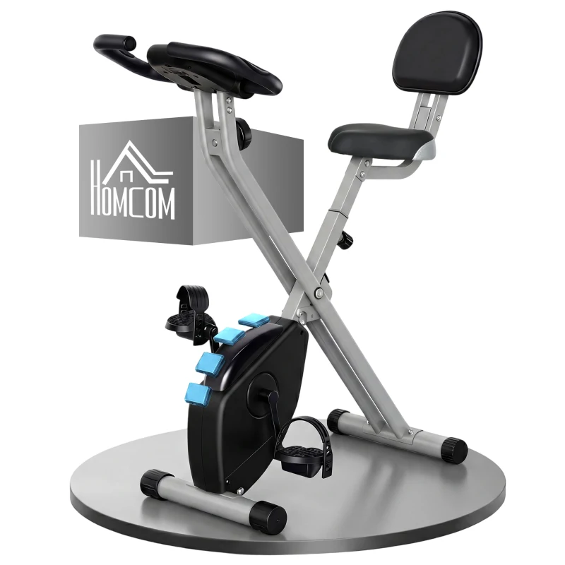 HOMCOM Heimtrainer Fahrradtrainer mit 8 stufig einstellbarem Magnetwiderstand höhenverstellbar Stahl Schwarz+Grau