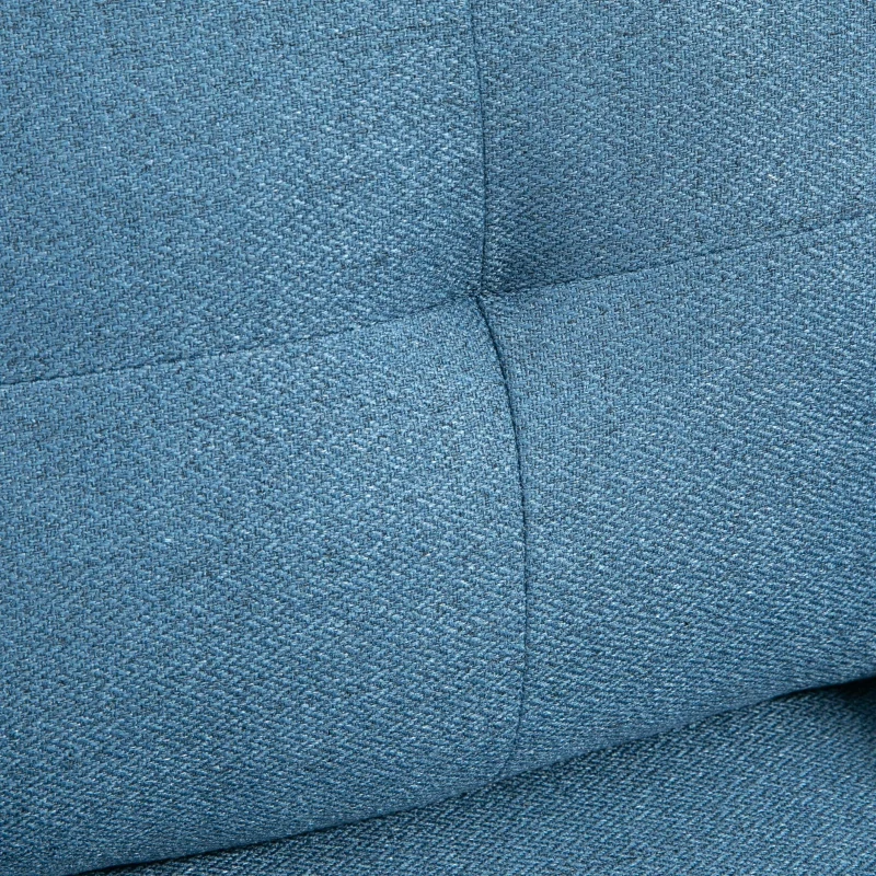HOMCOM Akzentsessel mit Knopfheftung, Polstersessel, abnehmbare Polster, Schwarz + Gold + Blau