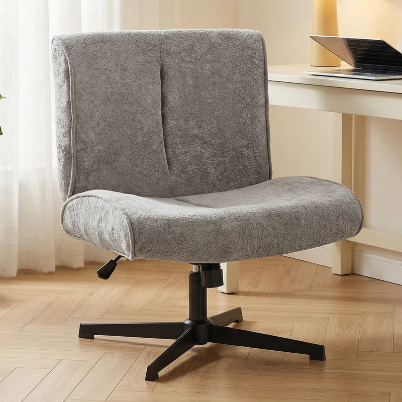 HOMCOM Drehbarer Akzentstuhl, Samtgepolsterter Lounge-Sessel mit Höhenverstellung für Wohnzimmer, Büro, Grau