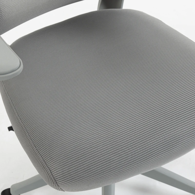 HOMCOM Ergonomische mesh-bureaustoel, draaistoel met hoge rugleuning, opklapbare armleuningen en schommelfunctie, grijs