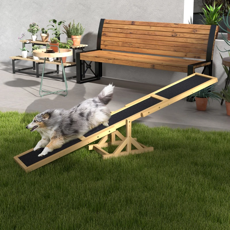 PawHut Hundewippe für Agility Training, rutschfest, bis 50 kg belastbar, 180 x 30 x 30 cm
