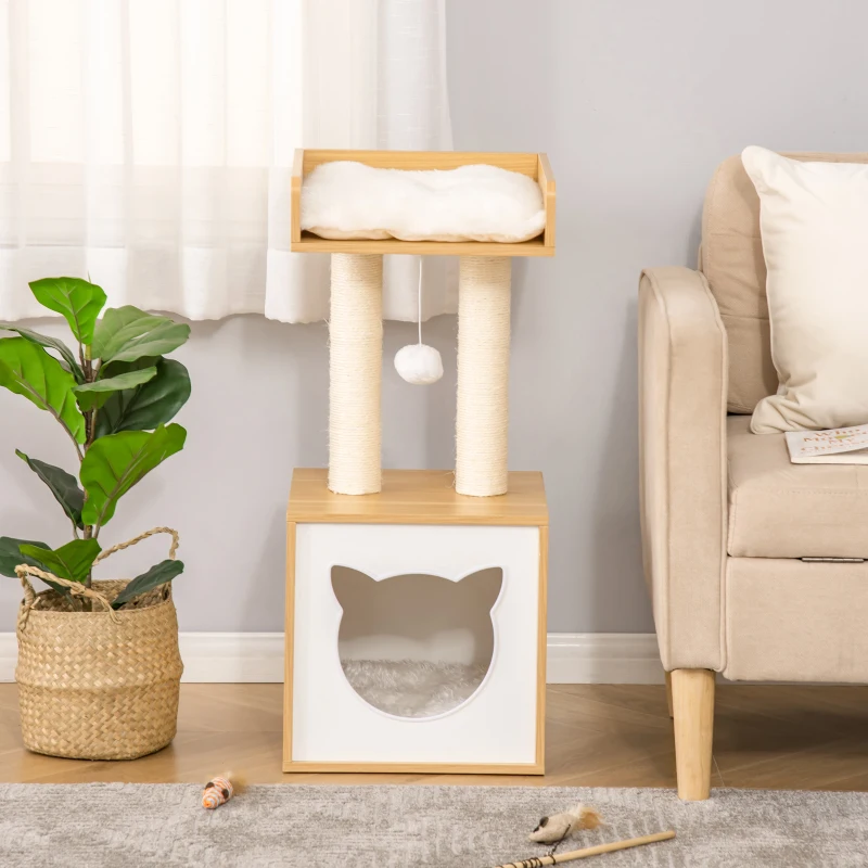 PawHut kattennest 35 cm x 35 cm x 81 cm