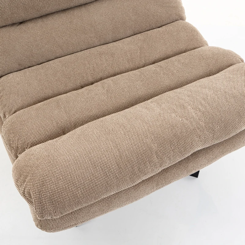HOMCOM Sillón de salón con reposapiés regulable, giro 360°, butaca capitonada en lino, asiento amplio, marrón