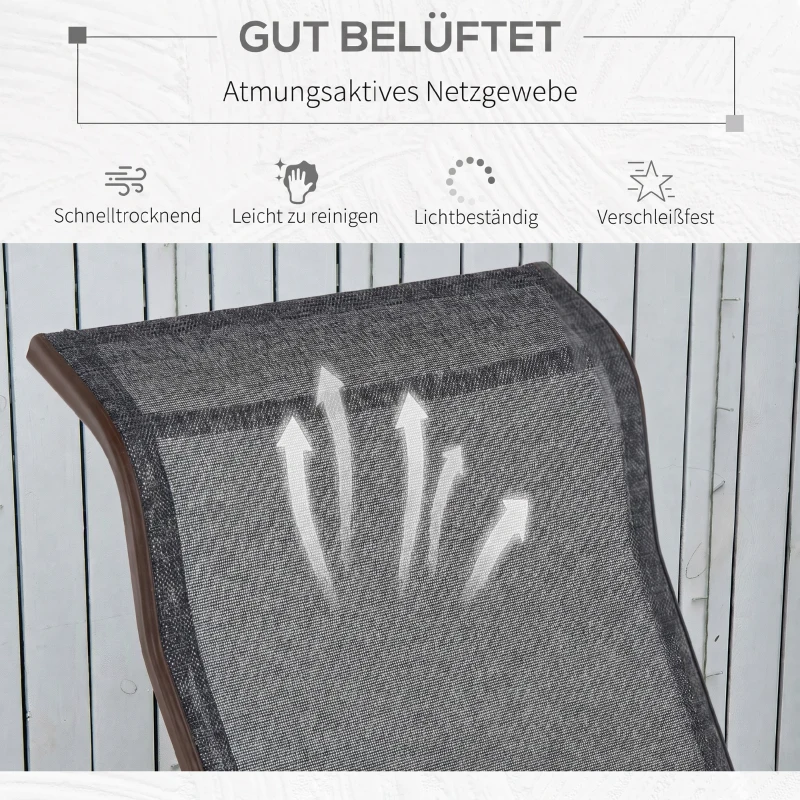 Outsunny Metalen schommelstoel relaxstoel tuinstoel tuin schommel stoel bruin