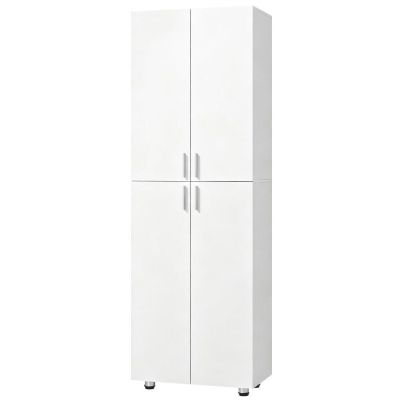 HOMCOM Guarda-roupa com 4 Portas Capacidade de Peso Total de 70 kg 60x34x180 cm Branco
