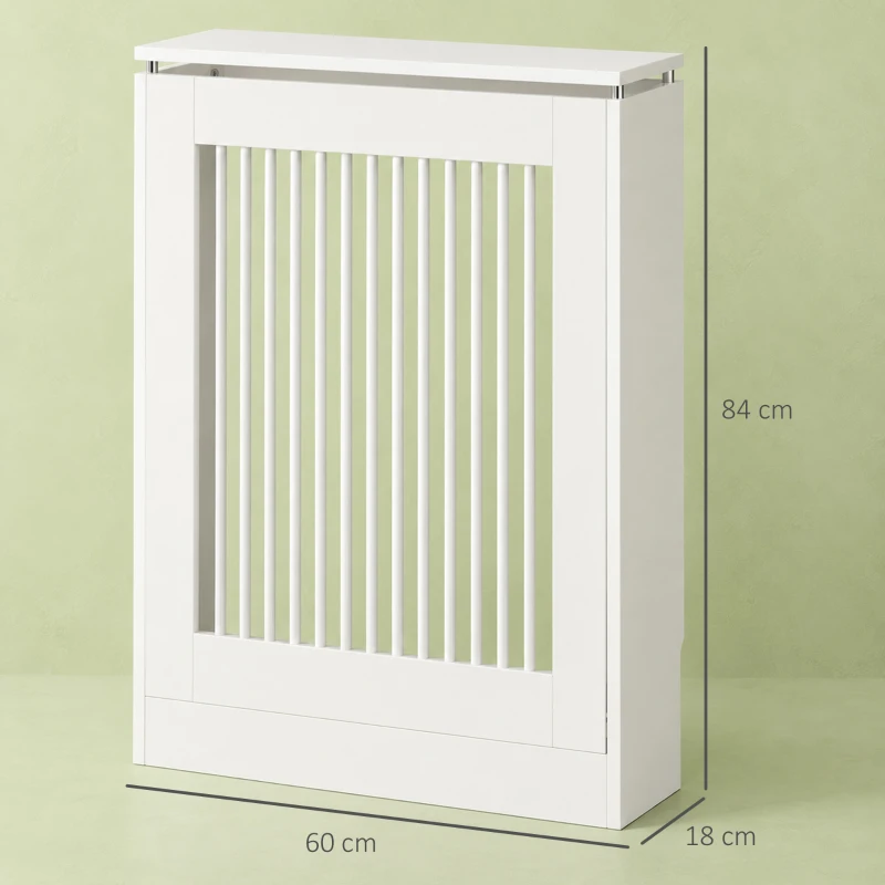HOMCOM Cobertura de Radiador Moderno de MDF com Prateleira Superior para Sala de Estar Dormitório Escritório 60x18x84 cm Branco