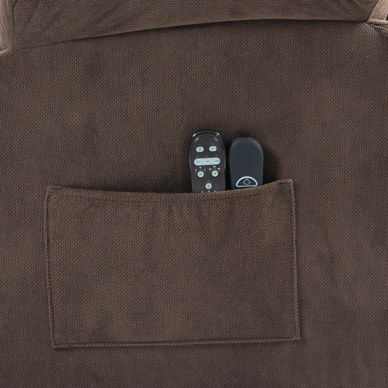 HOMCOM Fauteuil Releveur Électrique, Massage et Chauffage, Repose-Pieds, Dossier Inclinable, Télécommande, 93x104x100cm, Marron