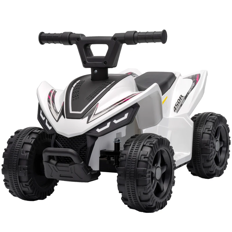 AIYAPLAY Kinder Quad Elektro 6V Kinderquad mit Lithium-Akku Vorwärtsfunktion Lenkerknopf-Steuerung 1,5-2 Jahre Weiß