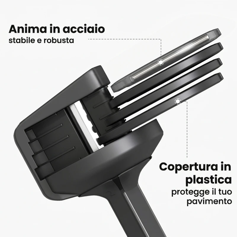 SPORTNOW Set Manubri Regolabili 5 in 1 Quick-Dial 11 kg Nero