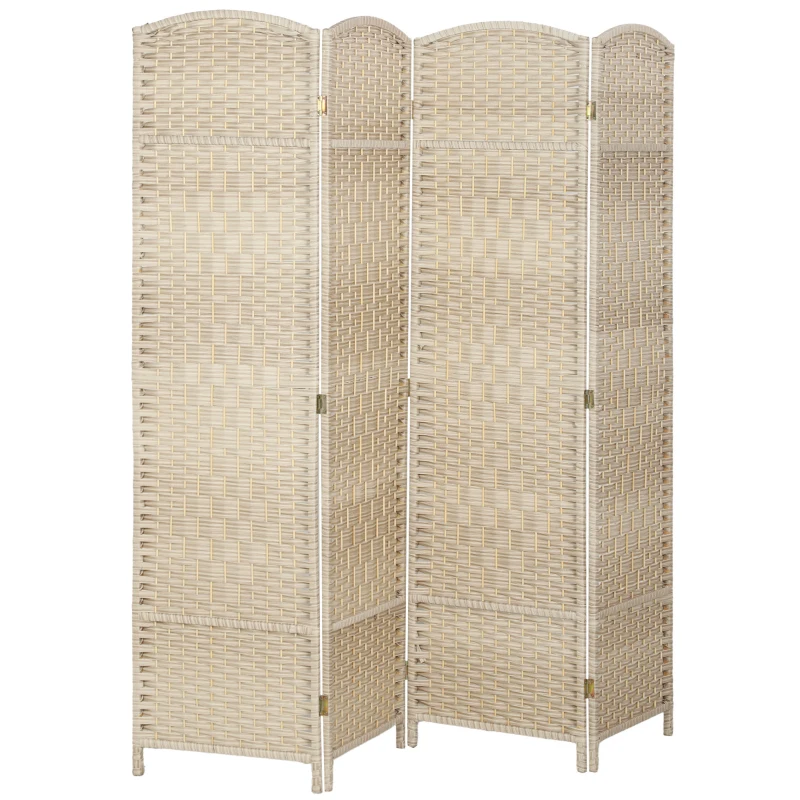 HOMCOM Paravent intérieur en bois 4 panneaux séparateur de pièce pliable pour salon chambre 180 x 180 cm chêne