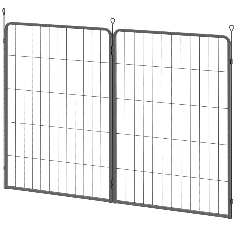 PawHut Two-Piece Dog Pen Expansion Pack for Large Dogs, 100cm Tall Animal Pen with Three Connecting Stakes