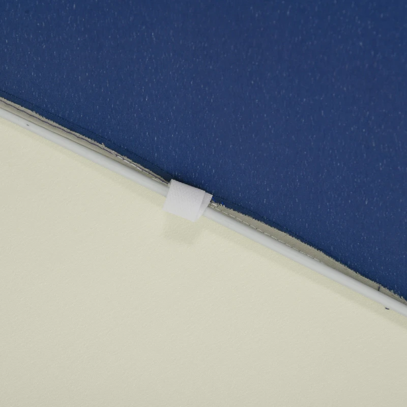 Outsunny Parasol inclinable rond Ø 225 cm avec franges polyester haute densité anti-UV mât démontable, vintage bleu et beige