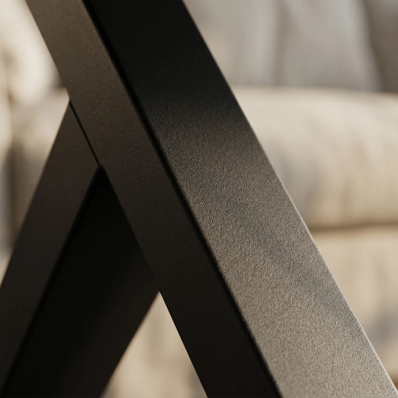 HOMCOM Conjunto de 2 Pernas de Mesa em Aço em Forma de X para Móveis Industriais com Apoios Ajustáveis e Parafusos Preto