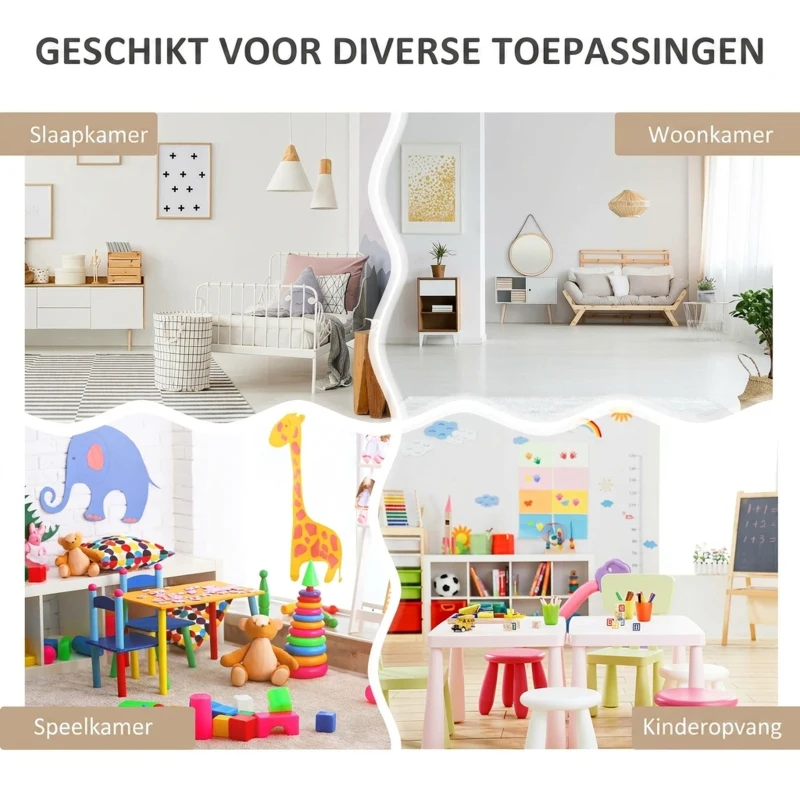 HOMCOM Kinderrek met Lade, Boekenkast met Vakken, 60 x 29,9 x 90 cm, Wit