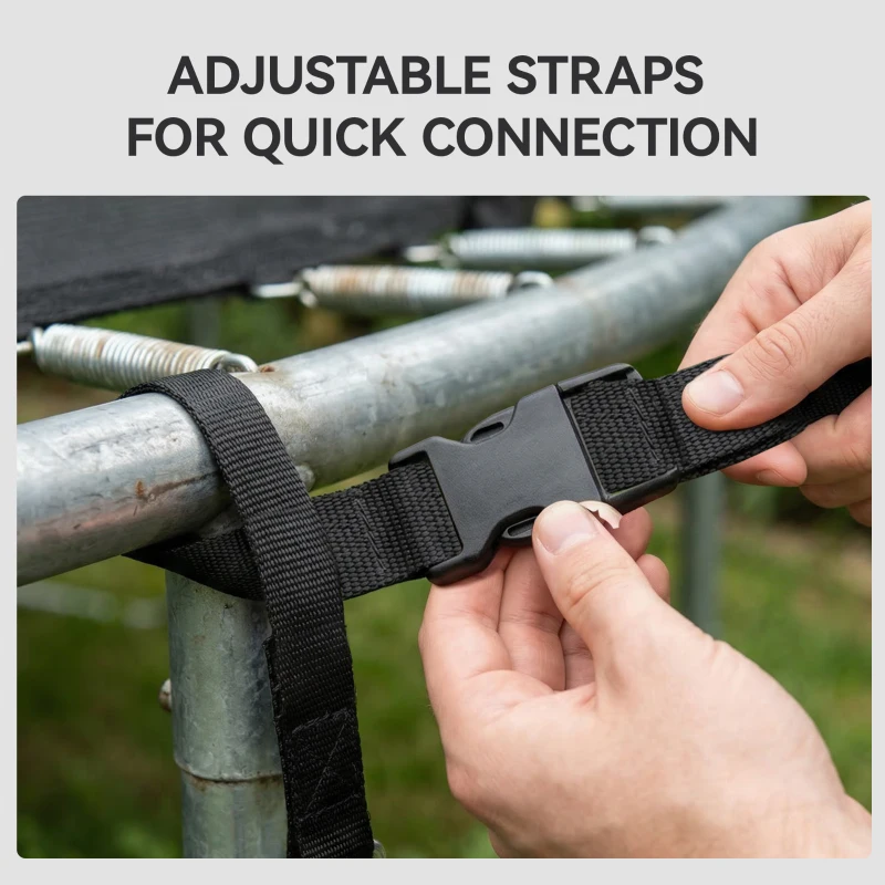 SPORTNOW 4Pcs Trampoline Anchor Kit, 32 cm Galvanised Trampoline Stakes, Spiral Ground Anchors with Triangle Head, Straps