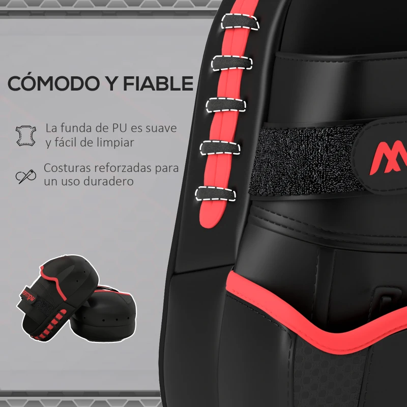 SPORTNOW Manopla de Boxeo Paos Muay Thai MMA Curvadas para Entrenamiento Karate Taekwondo Kickboxing Training Negro