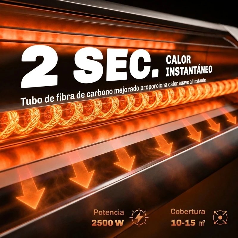 Outsunny Calefactor Infrarrojos Terraza de Pie 2500 W Trípode Regulable IP65 Control Táctil/Remoto 3 Niveles Calor Temporizador