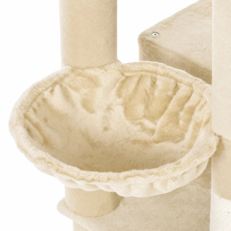 PawHut Krabpaal 184 cm met 3 krabpalen, ligplekken, speelbal, hangmat en ladder, voor katten tot 6 kg