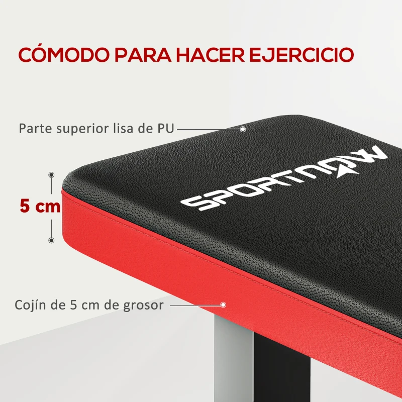 SPORTNOW Banco de Musculación Carga 300 kg Banco de Abdominales para Entrenamiento de Cuerpo Completo en Casa Gimnasio Negro