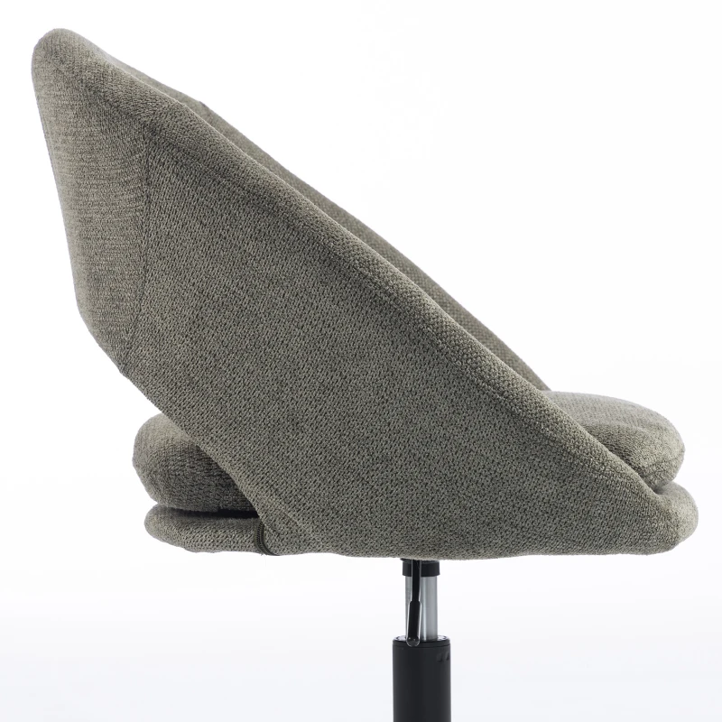HOMCOM Silla de Oficina Ergonómica en Chenilla, Altura Regulable, Reposabrazos Integrados, Gira 360°, 59x60x79-89cm, Verde Oscuro