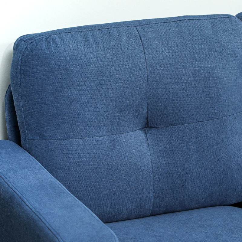 HOMCOM Sofá Chaise Longue Reversible con Estructura de Acero Tapizado en Chenilla 186x130x84cm Azul