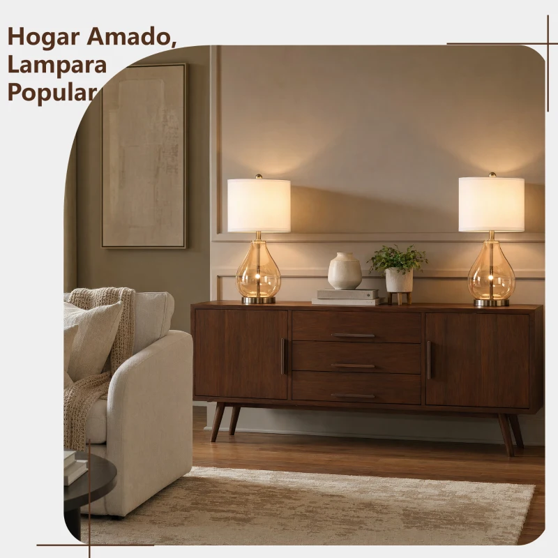 HOMCOM Juego de 2 Lámparas de Mesa Lámparas de Mesita de Noche con Casquillo de Lino E27 Máx. 40W para Salón Ø30x56 cm Blanco