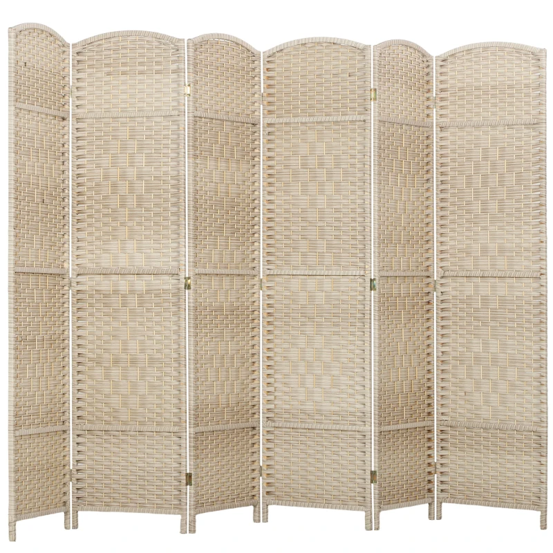 HOMCOM Paravent intérieur en bois 6 panneaux séparateur de pièce pliable pour salon chambre 270 x 180 cm Chêne