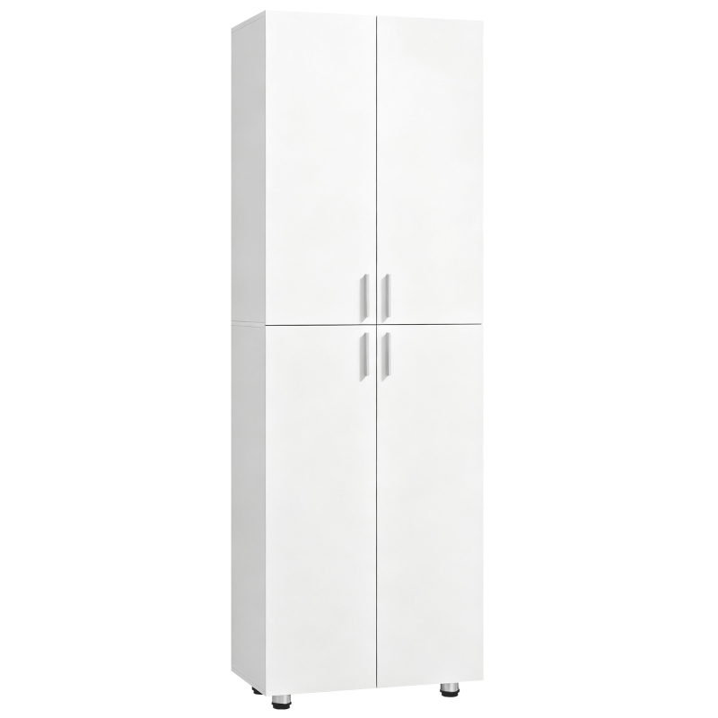 HOMCOM Kleiderschrank mit 4 Türen, 180 cm, Weiß