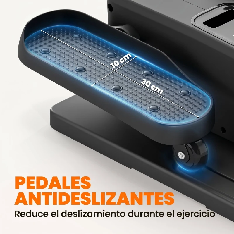 SPORTNOW Mini Elíptica Eléctrica Bajo Escritorio con 12 Niveles Programas Automáticos Control Remoto y Pantalla LED Negro