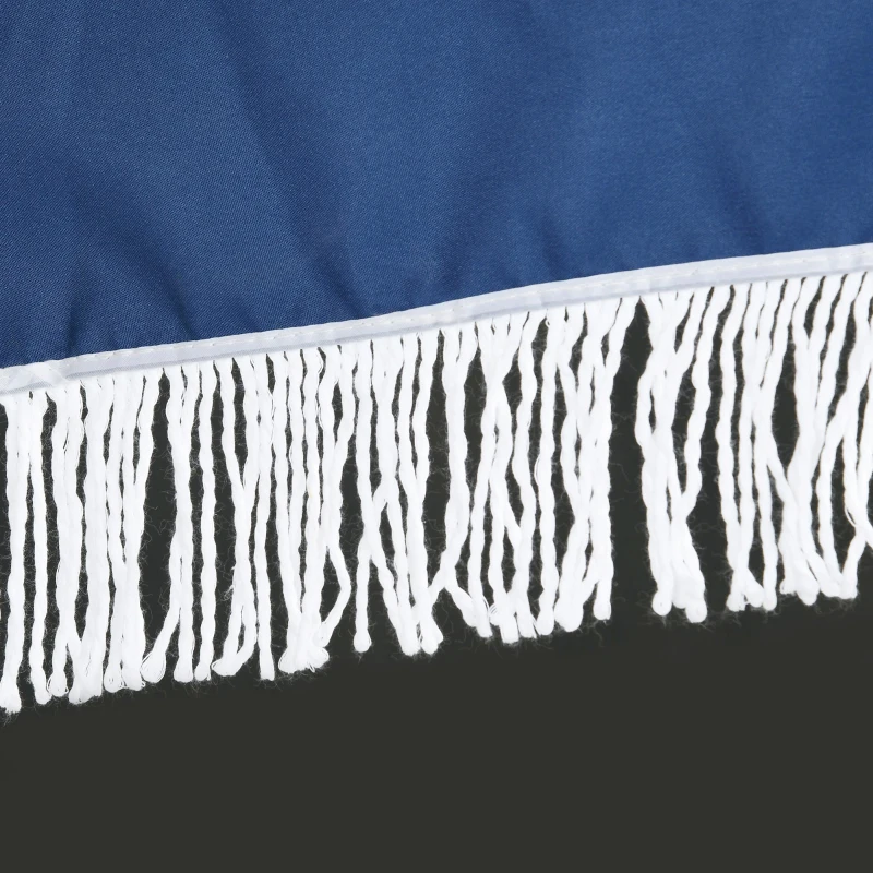 Outsunny Ombrellone Rotondo e Inclinabile a 8 Stecche con Manovella, in Poliestere e Acciaio, Ø213x234 cm, Blu e Beige
