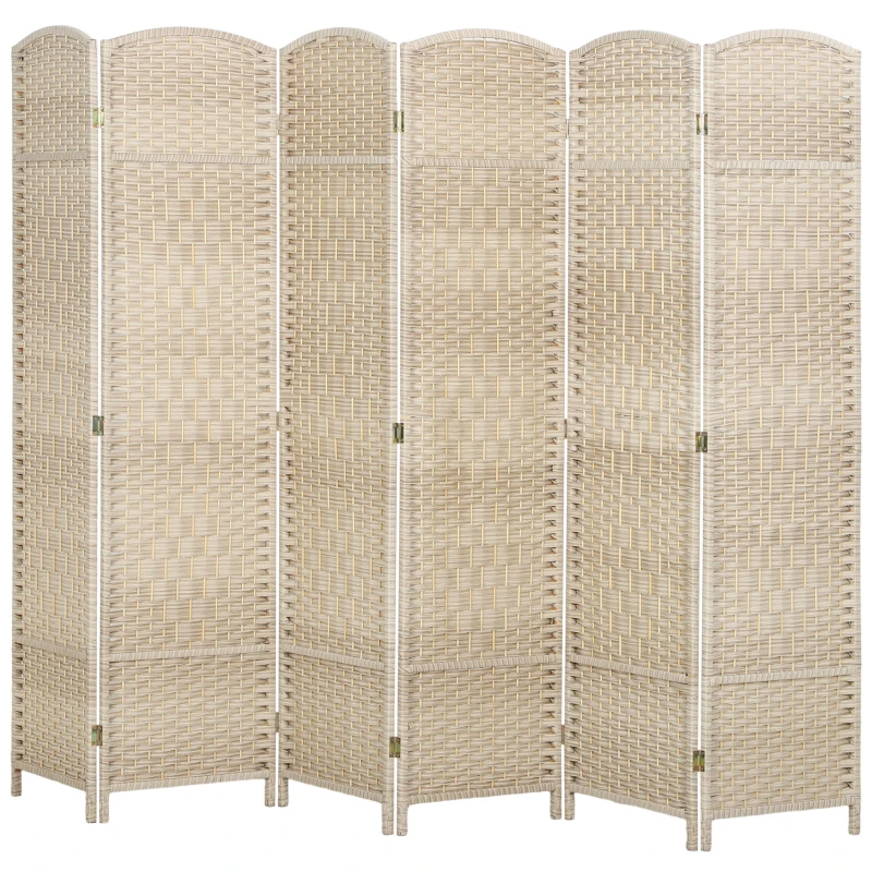 HOMCOM Paravent intérieur en bois 6 panneaux séparateur de pièce pliable pour salon chambre 270 x 180 cm Chêne