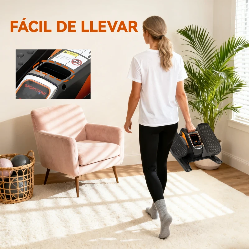 SPORTNOW Mini Elíptica Eléctrica Silencioso con 12 Velocidades Modo Manual y Automático Control Remoto y Pantalla LED Negro