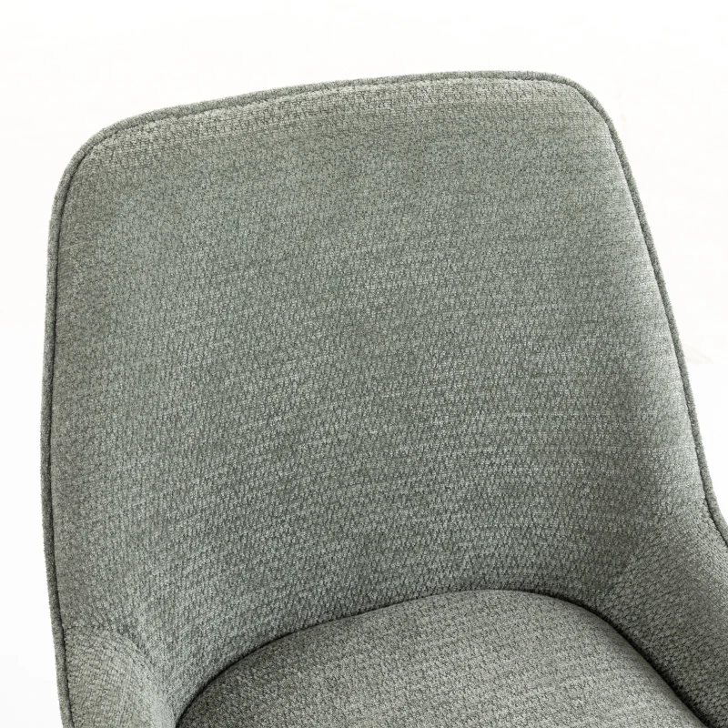 HOMCOM Lote de 2 Sillas de Comedor Giratorias a 360°, Sillas de Cocina Acolchadas en Chenilla, Respaldo Curvado, Verde
