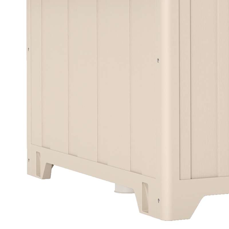 PawHut Niche pour chien extérieur, maison chien en polypropylène imperméable, ventilé, plancher surélevé, beige