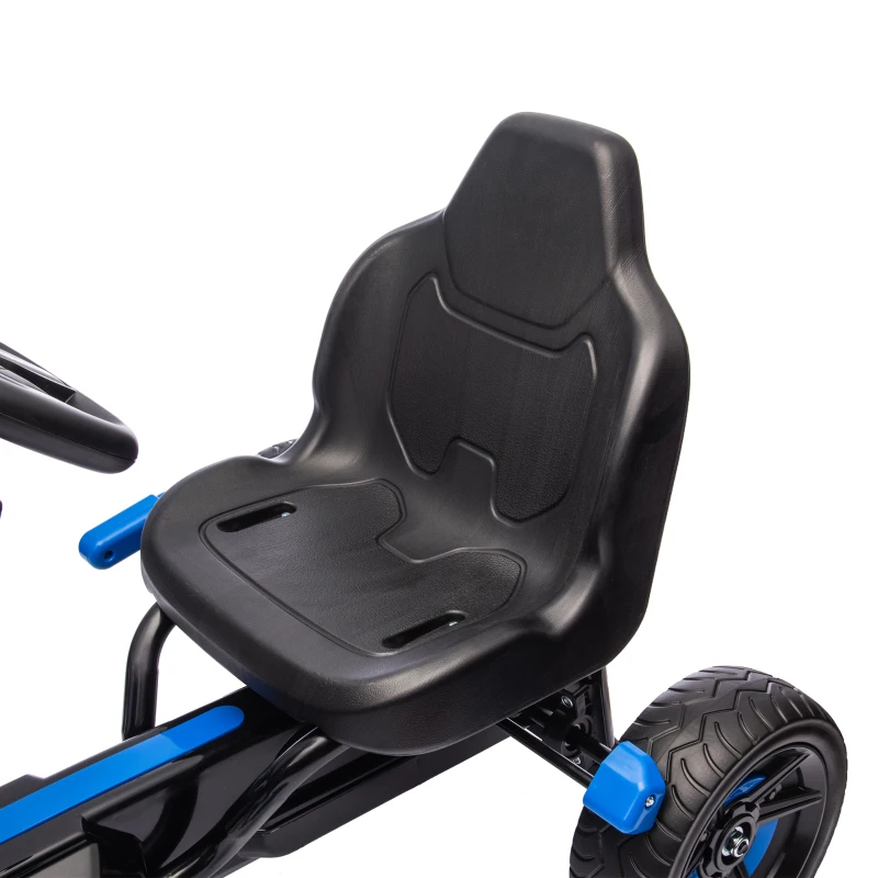 AIYAPLAY Kart a Pedais para Crianças com Embraiagem Automática Travão e Rodas Antiderrapantes em EVA 100x59x60,5 cm Azul