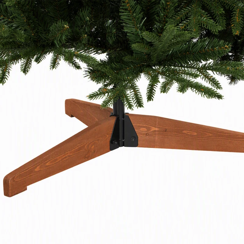 HOMCOM Sapin de Noël Artificiel 180 cm, Arbre de Noël, 2081 Branches Articulées en PE et PVC Ignifuge, Support en Bois Robuste