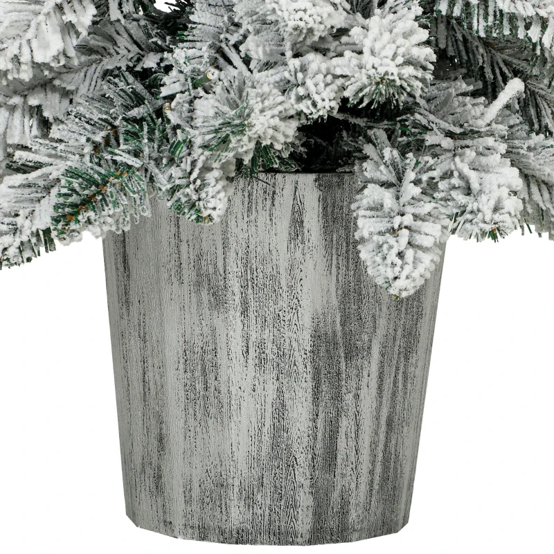 HOMCOM Set van 3 besneeuwde kunstkerstbomen met verlichting, PVC-takken en warmwitte leds