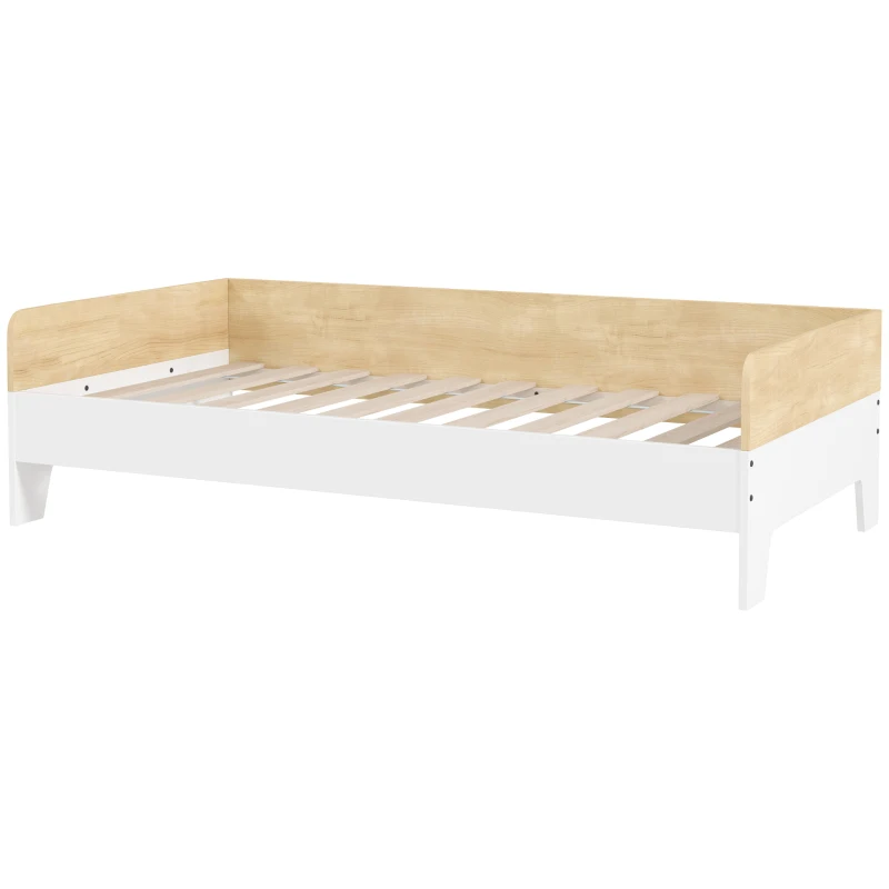 AIYAPLAY Letto per bambini 3-8 anni 143,5x74 cm con pannelli laterali alti, bianco