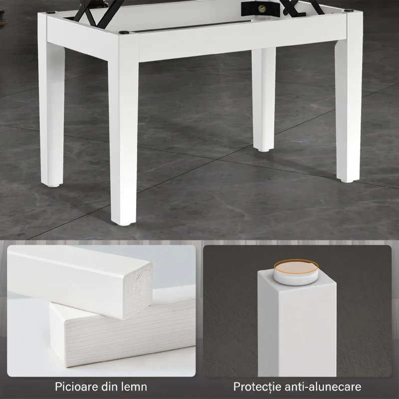 HOMCOM Bancă pentru Pian Reglabilă, cu Spațiu de Depozitare și Șezut Moale din Piele Ecologică PU, Alb