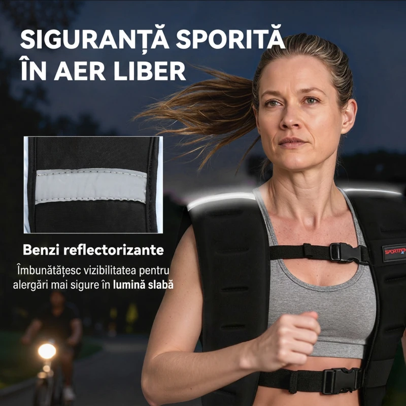 SPORTNOW Vestă cu Greutăți 10 Kg Con Curele Regolabili In Neopren Negru